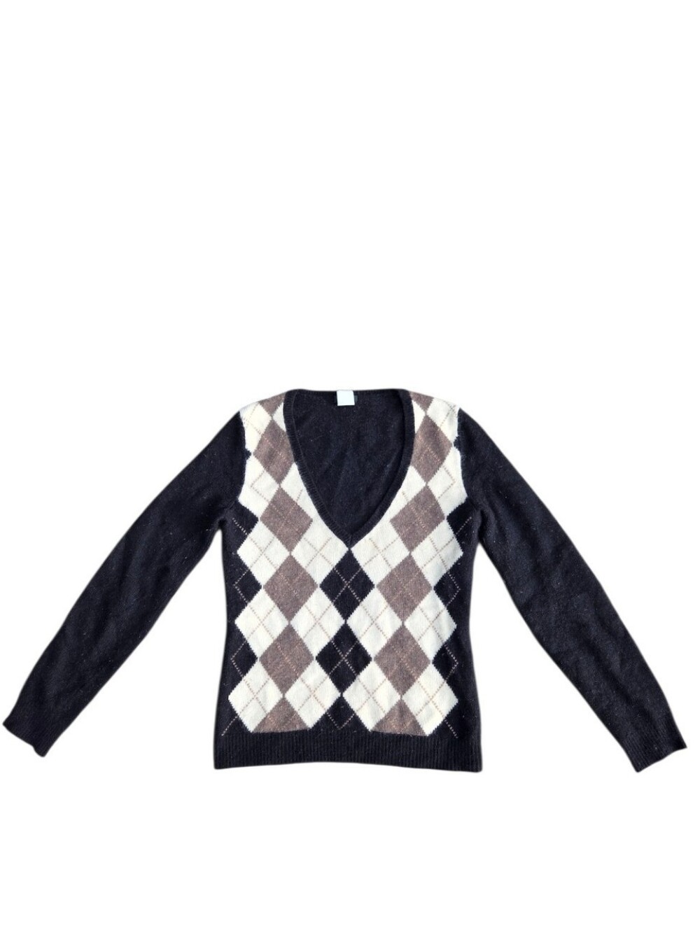 Vintage J. Crew Merino Wool Blend Argyle Sweater Size S